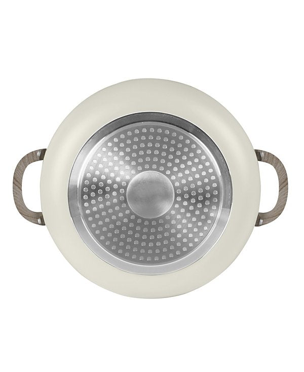 Aluminum 3.5 Qt Caldero with Silicone Rim Glass Lid and Silicone Handle Holder